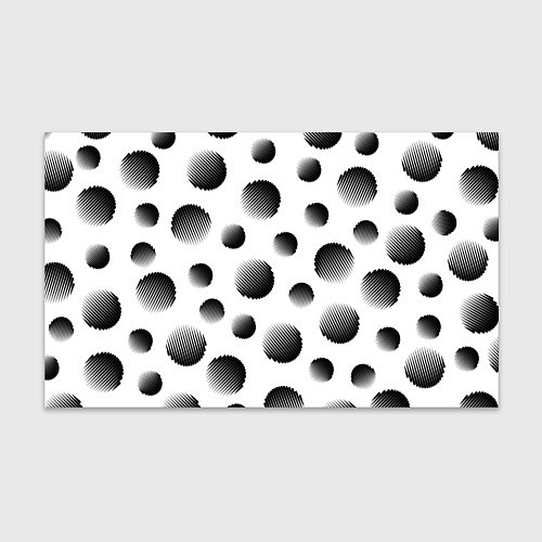 Бумага для упаковки Черные полосатые шары на белом / 3D-принт – фото 1