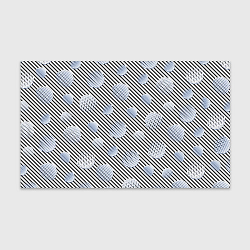 Бумага для упаковки Серебристые круги на полосатом фоне / 3D-принт – фото 1