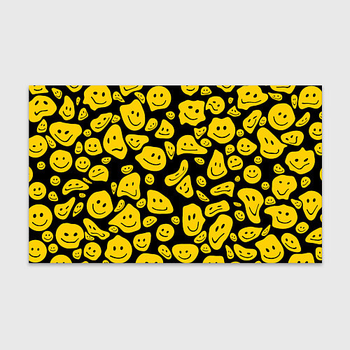 Бумага для упаковки Расплывающиеся смайлы на черном / 3D-принт – фото 1