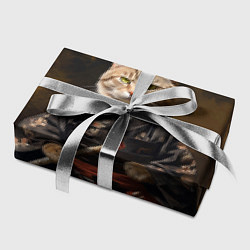 Бумага для упаковки Кот самурай на темном фоне, цвет: 3D-принт — фото 2