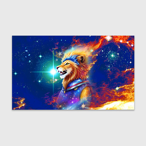 Бумага для упаковки Космический лев - неоновое свечение / 3D-принт – фото 1