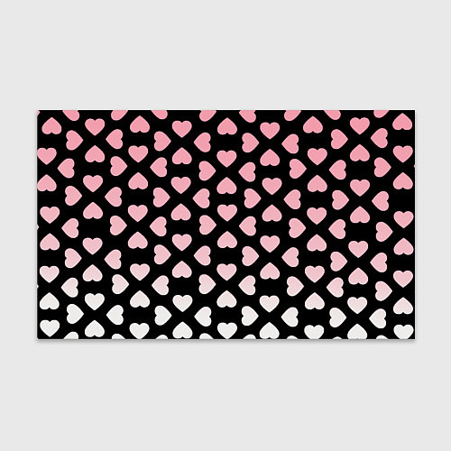 Бумага для упаковки Розовые сердечки на чёрном / 3D-принт – фото 1