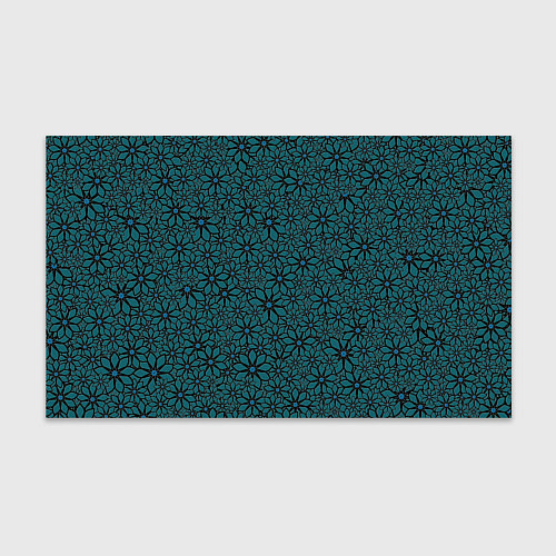 Бумага для упаковки Цветочный паттерн сине-зелёный / 3D-принт – фото 1