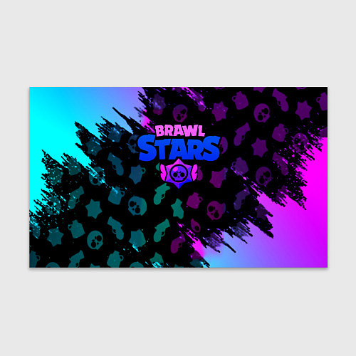 Бумага для упаковки Brawl stars neon logo / 3D-принт – фото 1