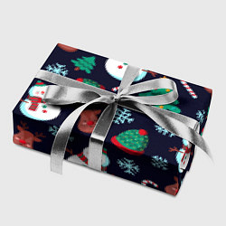 Бумага для упаковки Снеговички с рождественскими оленями и елками, цвет: 3D-принт — фото 2