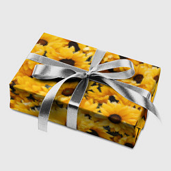 Бумага для упаковки Желтые объемные цветы от нейросети, цвет: 3D-принт — фото 2