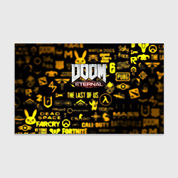 Бумага для упаковки Doom золотые логотипы игр, цвет: 3D-принт