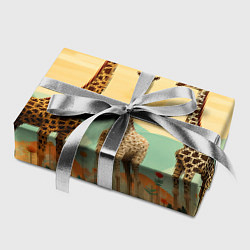 Бумага для упаковки Три жирафа в стиле фолк-арт, цвет: 3D-принт — фото 2