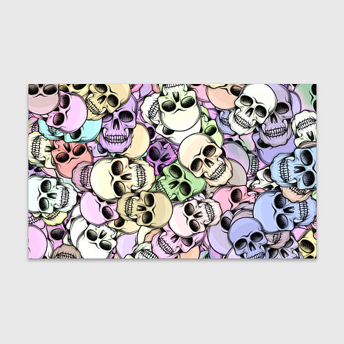 Бумага для упаковки Разноцветные черепа паттерн / 3D-принт – фото 1