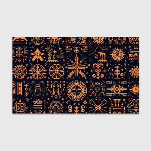Бумага для упаковки Паттерн в славянском стиле на тёмном фоне / 3D-принт – фото 1
