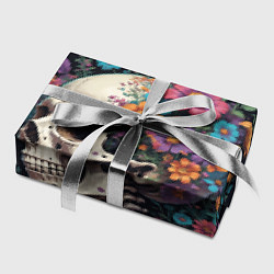 Бумага для упаковки Скелет среди цветов, цвет: 3D-принт — фото 2
