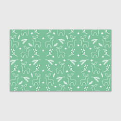 Бумага для упаковки Зеленый рождественский узор с оленями, цвет: 3D-принт