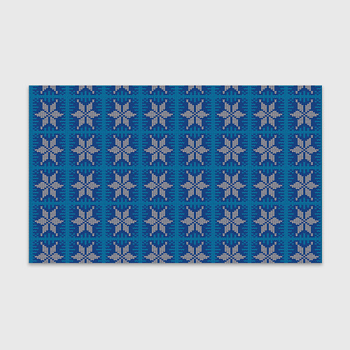 Бумага для упаковки Вязаная снежинка винтажный синий узор / 3D-принт – фото 1