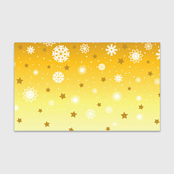Бумага для упаковки Снежинки и звезды на желтом, цвет: 3D-принт