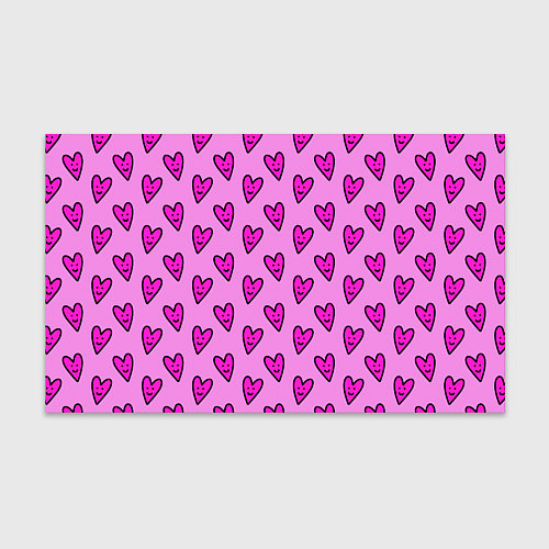 Бумага для упаковки Розовые сердечки каракули / 3D-принт – фото 1