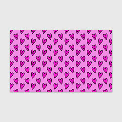 Бумага для упаковки Розовые сердечки каракули