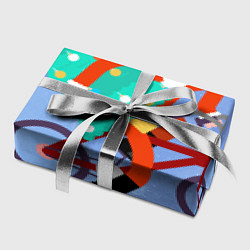 Бумага для упаковки Дед Мороз на велосипеде с елкой, цвет: 3D-принт — фото 2