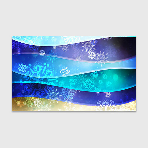 Бумага для упаковки Абстрактный синий волнистый фон со снежинками / 3D-принт – фото 1