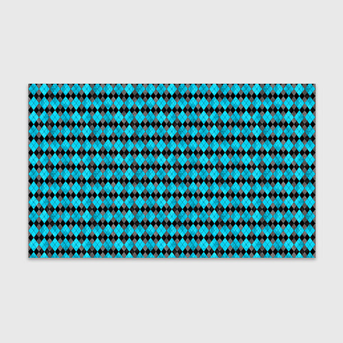 Бумага для упаковки Ромбик клссический черно голубой / 3D-принт – фото 1