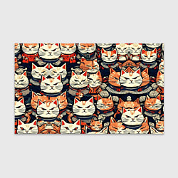 Бумага для упаковки Сердитые котики самураи