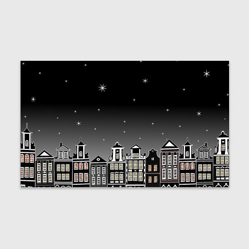 Бумага для упаковки Ночной город и звездное небо / 3D-принт – фото 1