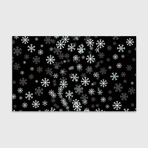 Бумага для упаковки Снежинки белые на черном / 3D-принт – фото 1