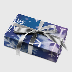 Бумага для упаковки Снежинки на фиолетово-синем фоне, цвет: 3D-принт — фото 2
