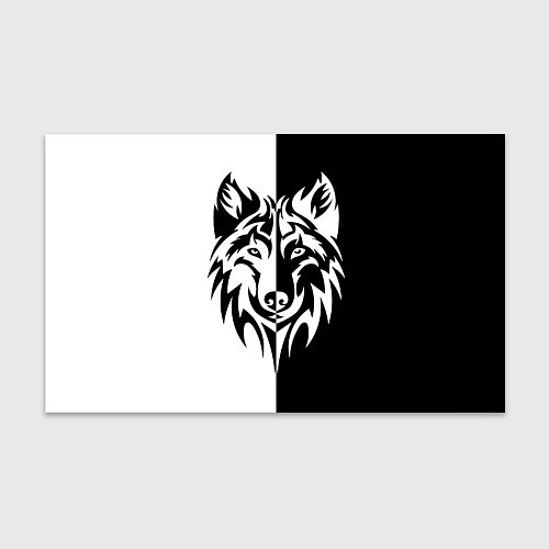 Бумага для упаковки Волк чёрно-белый / 3D-принт – фото 1