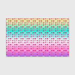 Бумага для упаковки Паттерн сердечки на разноцветном фоне, цвет: 3D-принт