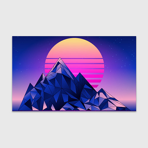 Бумага для упаковки Vaporwave неоновые горы / 3D-принт – фото 1