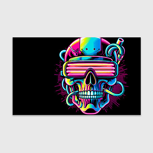 Бумага для упаковки Cyber skull - ai art neon / 3D-принт – фото 1