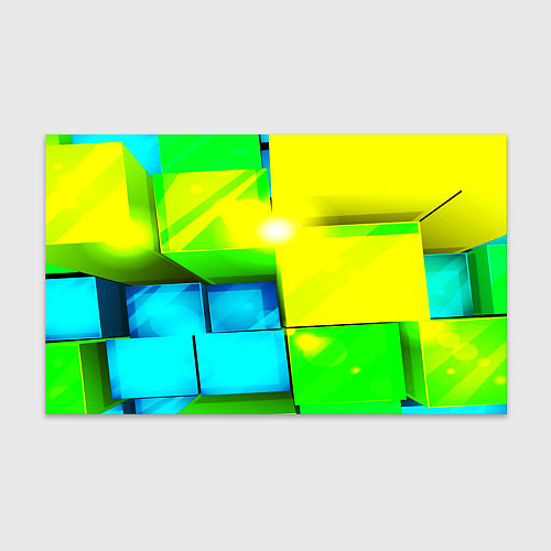 Бумага для упаковки Зелёные кубы разломы / 3D-принт – фото 1