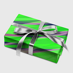 Бумага для упаковки Зелёный и фиолетовый абстрактные полосы, цвет: 3D-принт — фото 2