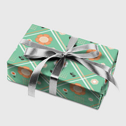 Бумага для упаковки Зеленый цветочный - ретро, цвет: 3D-принт — фото 2