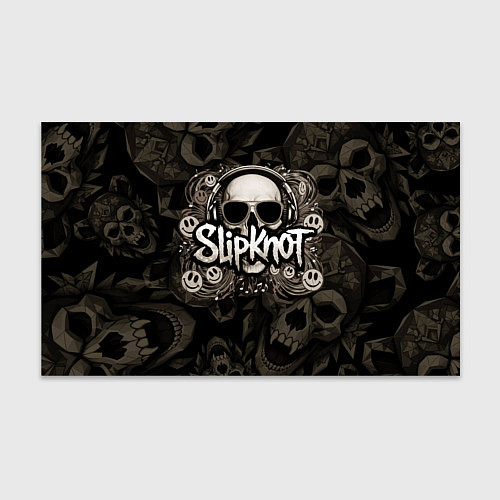 Бумага для упаковки Slipknot на фоне черепа в очках и наушниках / 3D-принт – фото 1