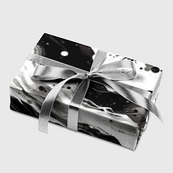 Бумага для упаковки Black and white abstraction - blots, цвет: 3D-принт — фото 2