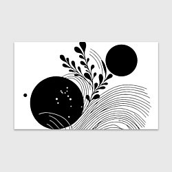 Бумага для упаковки Растительная абстракция black and white, цвет: 3D-принт