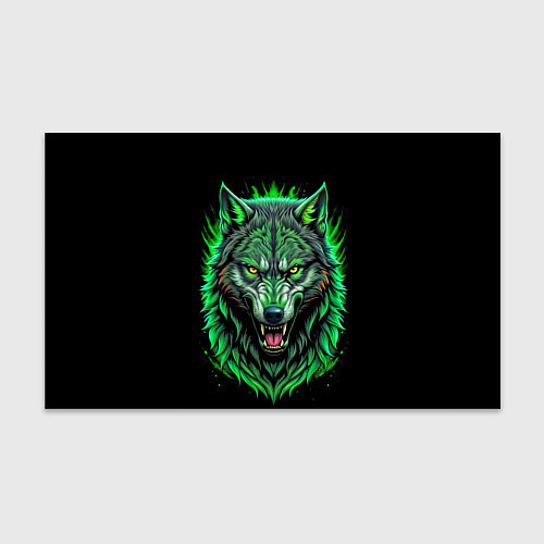 Бумага для упаковки Морда волка в зеленом свете / 3D-принт – фото 1