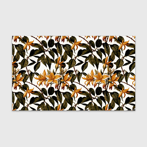 Бумага для упаковки Желтые ретро цветы / 3D-принт – фото 1