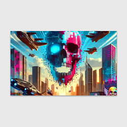 Бумага для упаковки Cool vanguard neon cyber skull - ai art