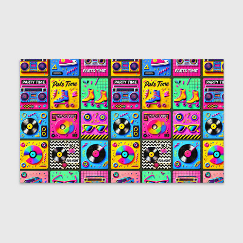 Бумага для упаковки Вибрации 90-х вечеринка в стиле ретро / 3D-принт – фото 1
