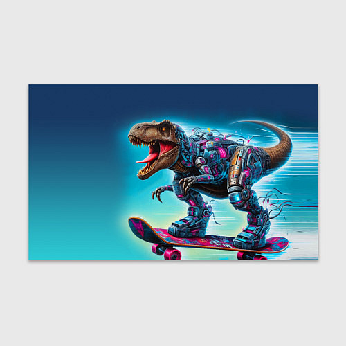 Бумага для упаковки Tyrannosaur on a skateboard - ai art graffiti / 3D-принт – фото 1