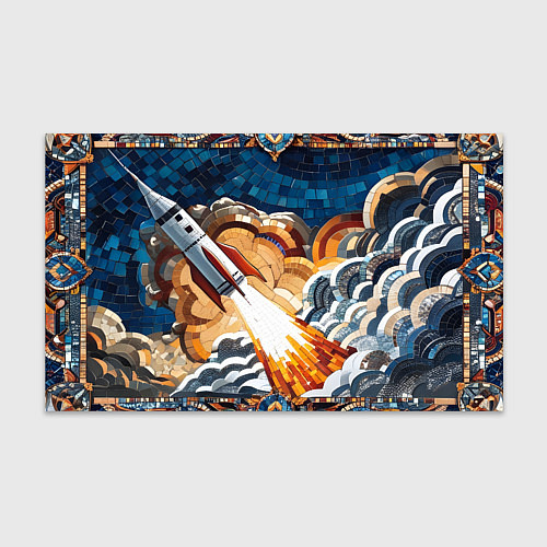 Бумага для упаковки Мозаика ракета / 3D-принт – фото 1