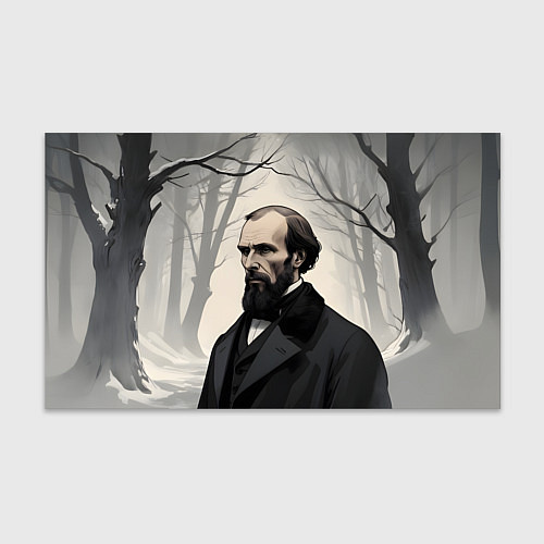 Бумага для упаковки Достоевский зимняя аллея / 3D-принт – фото 1