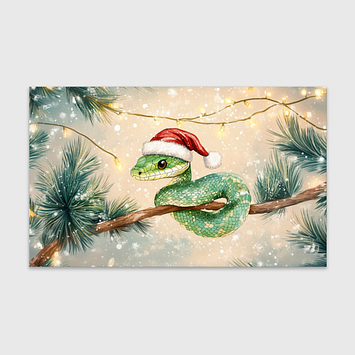 Бумага для упаковки Змея на ветке елки / 3D-принт – фото 1