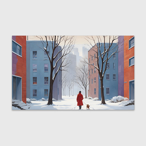 Бумага для упаковки Прогулка зима / 3D-принт – фото 1