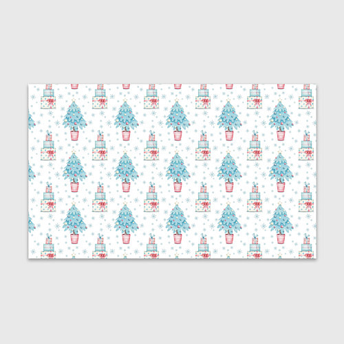 Бумага для упаковки Елки и подарки паттерн / 3D-принт – фото 1