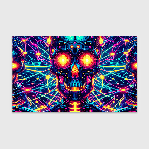 Бумага для упаковки Neon skull - ai art fantasy / 3D-принт – фото 1