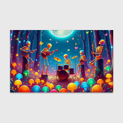 Бумага для упаковки Квинтет скелетов музицирует на грибной поляне, цвет: 3D-принт