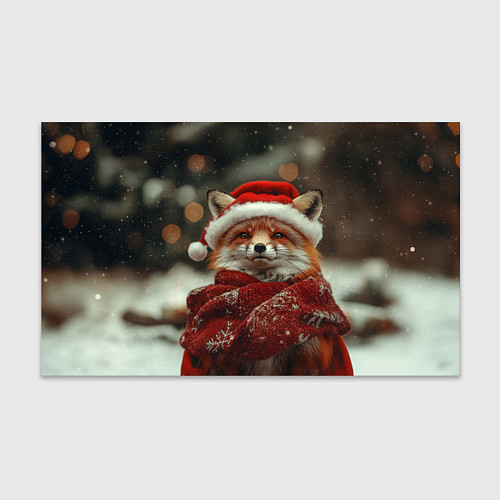 Бумага для упаковки Новогодняя рыжая лисица / 3D-принт – фото 1